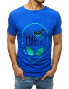 Blue men's T-shirt with