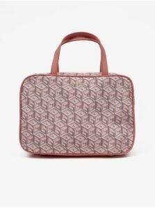 Pink Women Patterned Travel Cosmetic Bag Guess