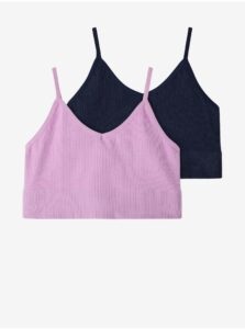 Set of two girls' bras in dark blue and