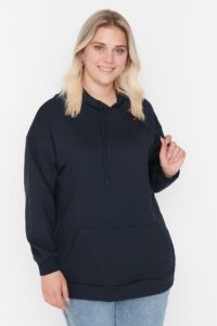 Trendyol Curve Plus Size Sweatshirt - Navy