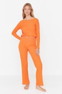 Trendyol Orange Elastic Detailed Knitted