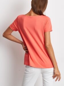 Women's coral T-shirt with