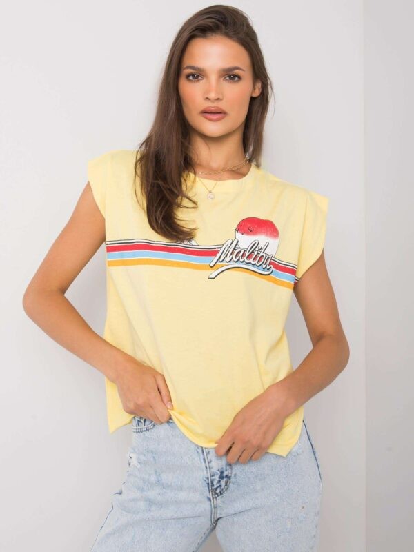 Women's yellow cotton T-shirt