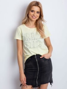 Yellow T-shirt with cut-out