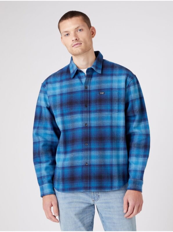 Blue Men's Patterned Shirt Wrangler