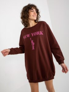 Dark brown and pink oversize sweatshirt