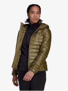 Khaki Women's Quilted Winter Jacket with Hood adidas