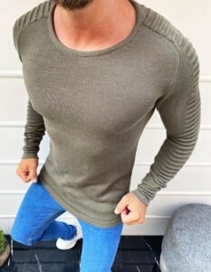 Khaki men's pullover sweater