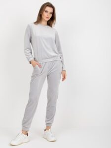 Light grey velour set with trousers