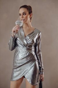 Silver glamour dress for a