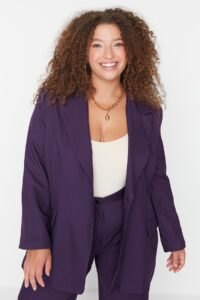 Trendyol Curve Purple Oversize Blazer