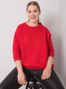 Women's red sweatshirt larger