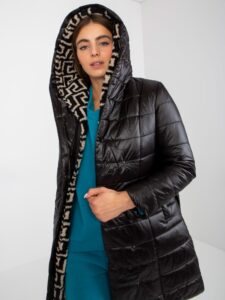 Black quilted transition jacket
