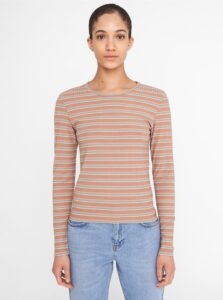 Brown Striped T-Shirt Noisy May