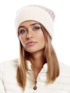 Brown striped cap with