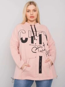 Cushioned pink plus size sweatshirt with