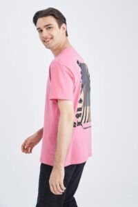 DEFACTO Boxy Fit Crew Neck Back Printed