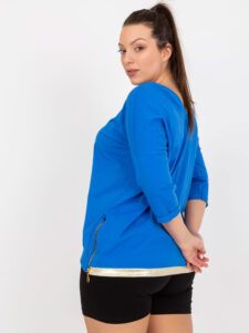 Excessive dark blue blouse with