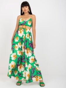 Green floral maxi dress with