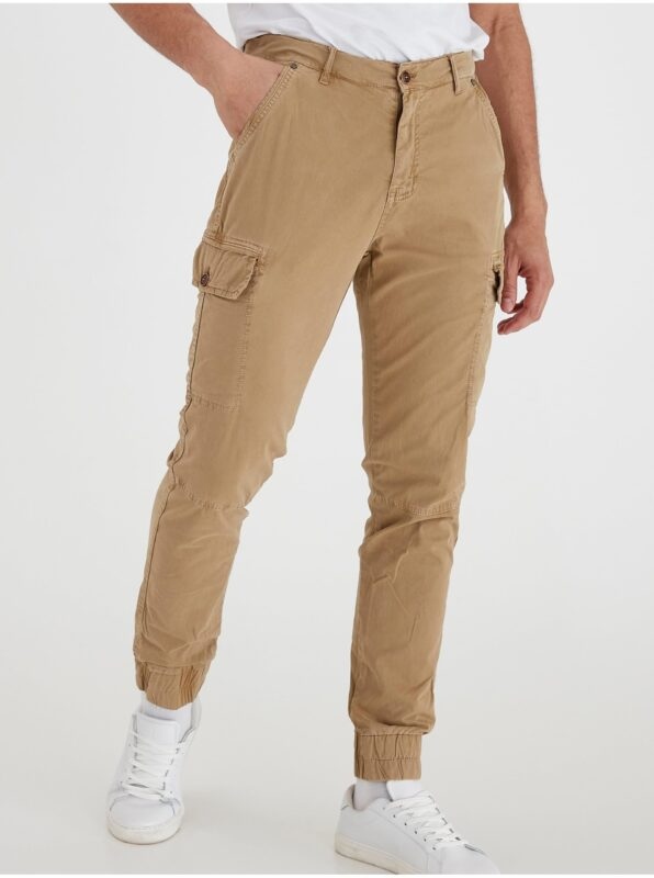 Light Brown Trousers with Pockets Blend
