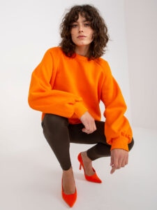 Orange basic sweatshirt with