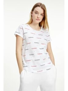 White Women's Patterned T-Shirt Tommy