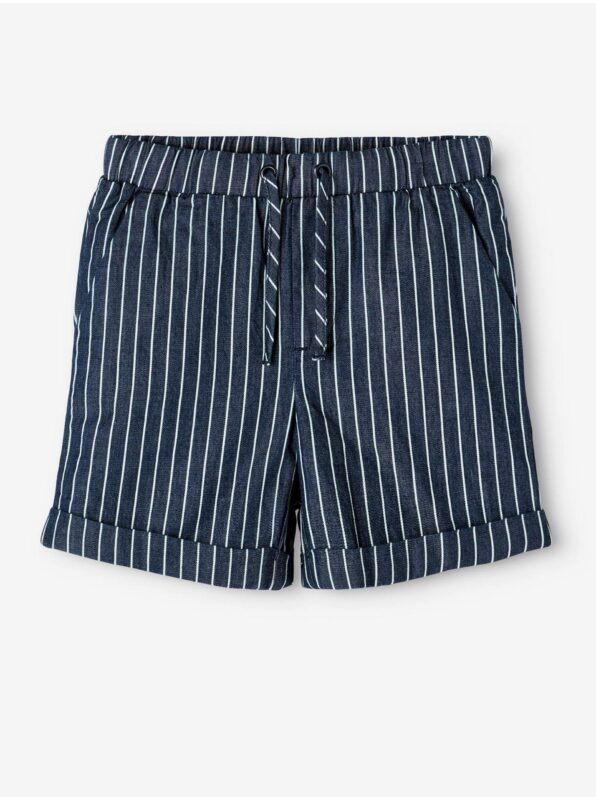 Dark Blue Boys Striped Shorts name