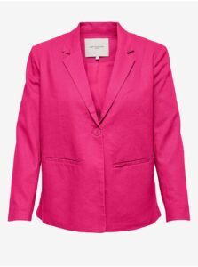 Dark pink women's linen jacket ONLY CARMAKOMA