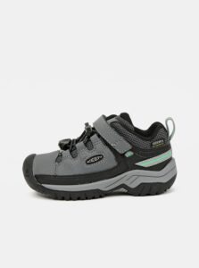 Grey Kids Leather Shoes Keen