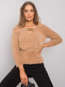 RUE PARIS Camel sweater with