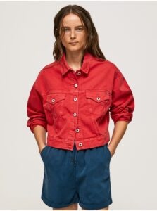 Red Denim Jacket Pepe Jeans