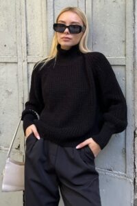 Trend Alaçatı Stili Sweater - Black