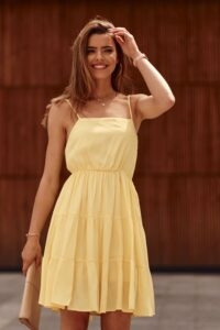Yellow dress with thin straps