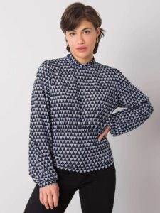 Black and blue blouse with patterns