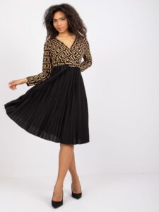 Black and camel dress with