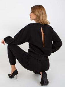 Black casual set with sweatshirt