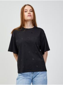 Black women's patterned oversize T-shirt KARL