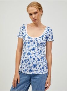 Blue-white patterned T-shirt ORSAY