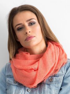 Coral scarf with metallic