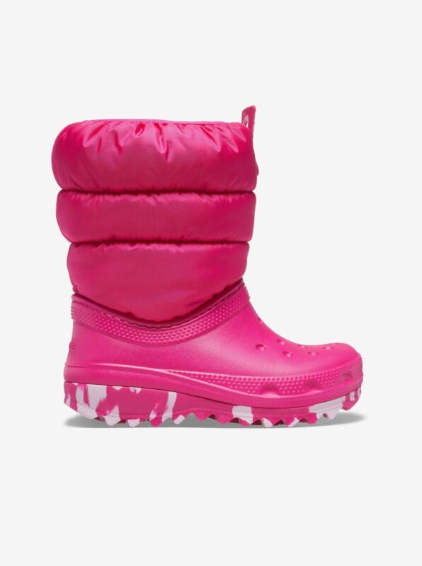 Dark Pink Girl Snow Crocs