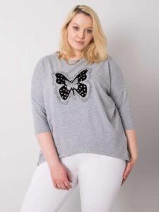Gray cotton blouse with