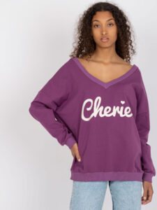 Purple cotton sweatshirt with