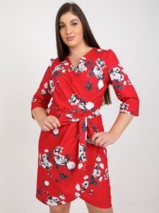 Red wrap dress of larger size