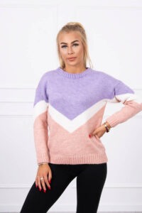 Sweater with geometric patterns purple