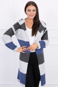 Three-color striped sweater graphite +