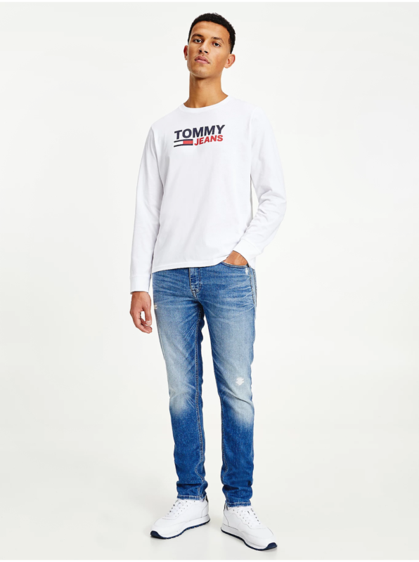 White Men's T-Shirt with Tommy