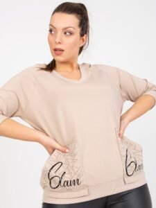 Beige blouse plus size for everyday