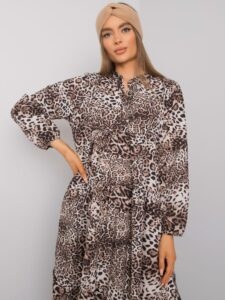 Black-beige dress with leopard pattern by