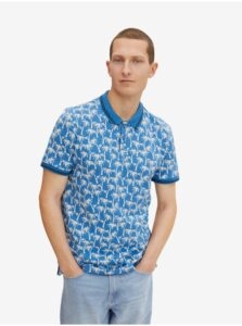 Blue Men's Patterned Polo T-Shirt Tom