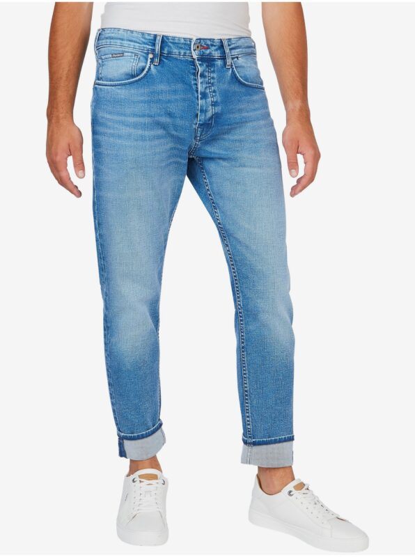 Blue Men's Shortened Straight Fit Jeans Jeans